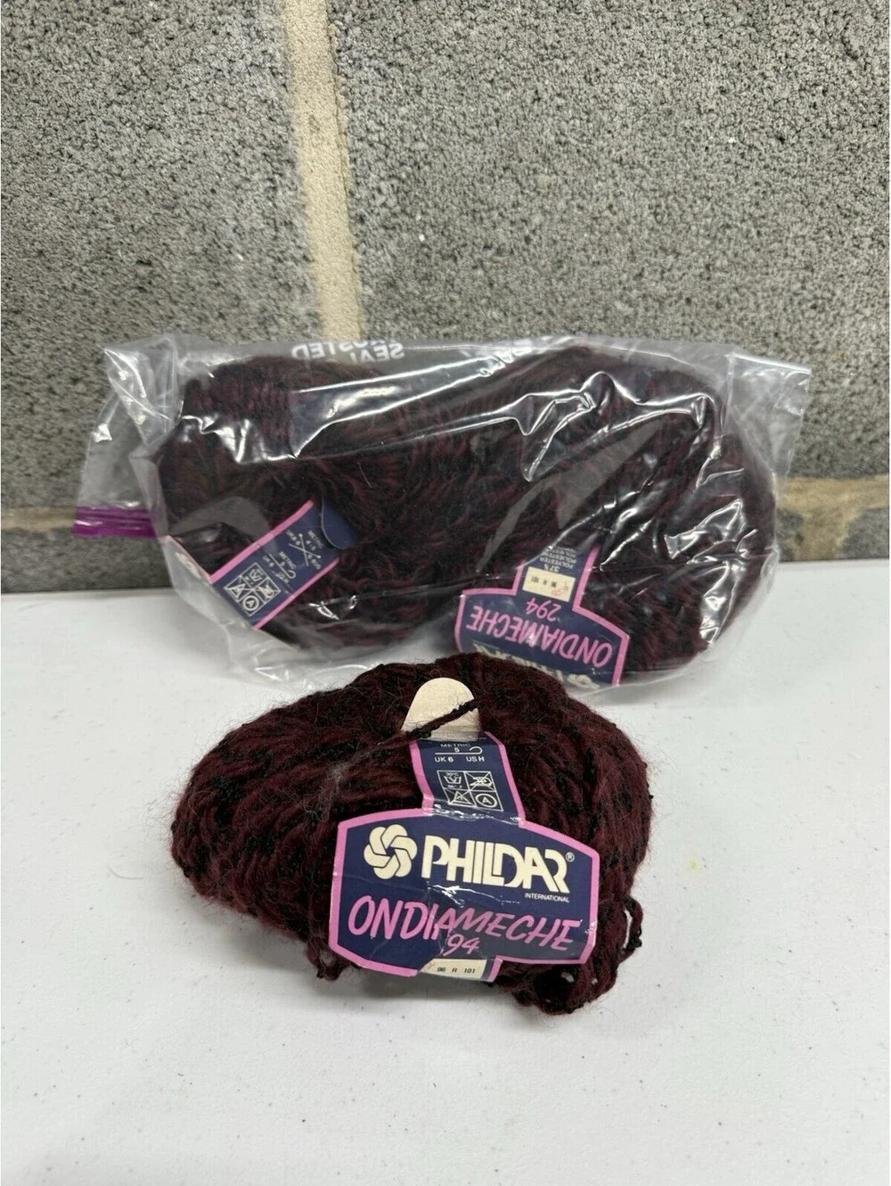 Phildar Ondiameche Yarn Polyester/Cotton/Acrylic/Kid Mohair Color 96 - 3 Skeins